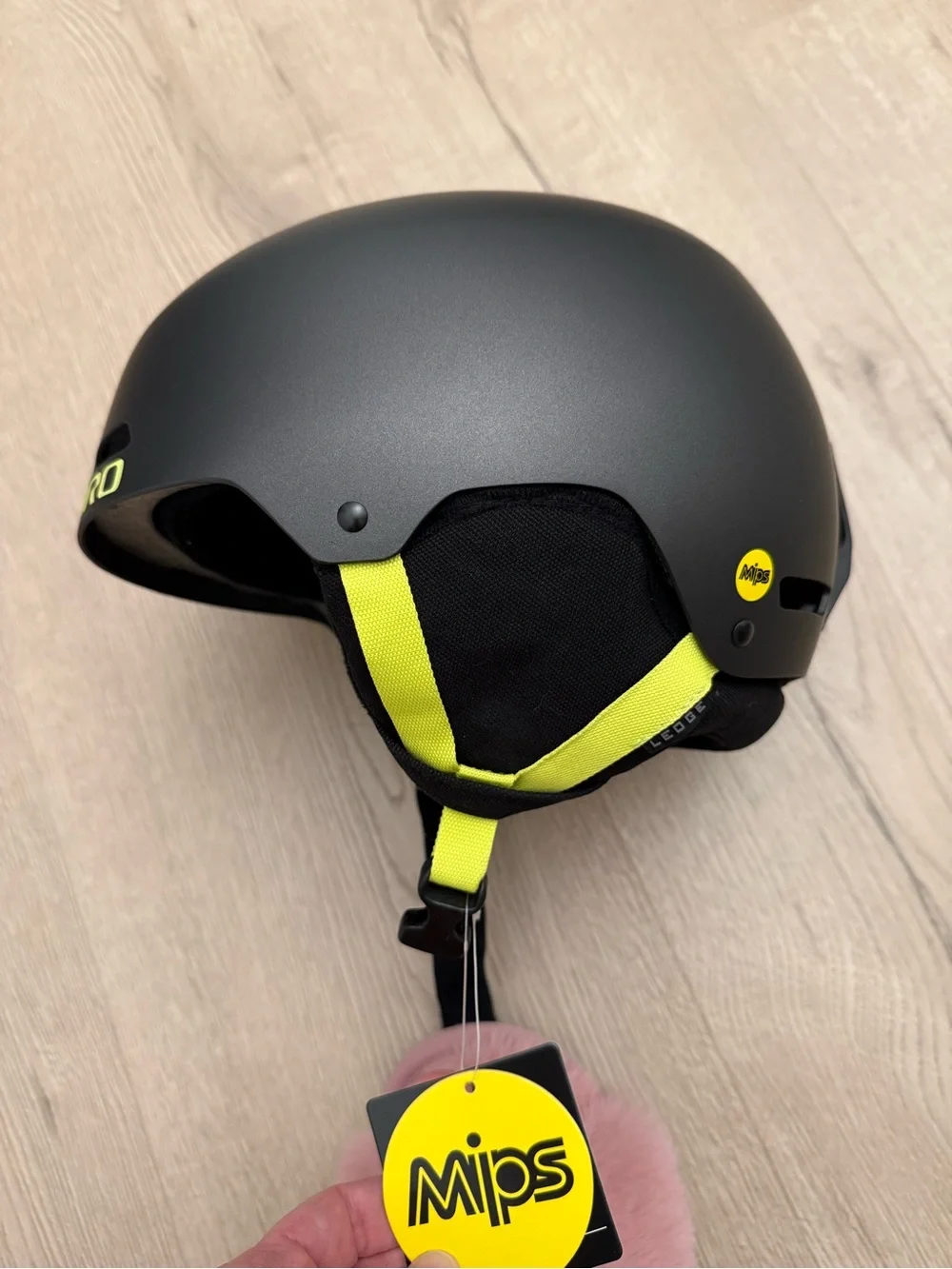 NEW - Giro Matte Black Helmet with Neon Yellow Accents - M - Adult